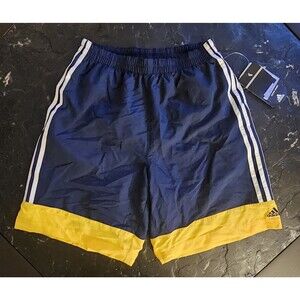 Vintage 2000s Adidas Swim Shorts Trunks Youth Extra Large 18 Blue Yellow Y2K New
